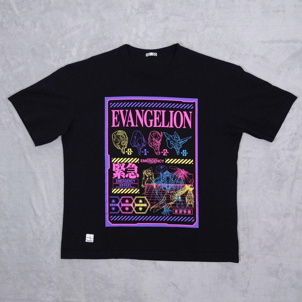 GU Neon Genesis Evangelion T-Shirt Large Boxy Rei Ayanami Anime Manga Black